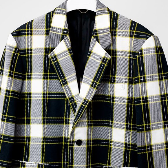 John Lawrence Sullivan Black and White Plaid Jacket - Picture 3 of 11